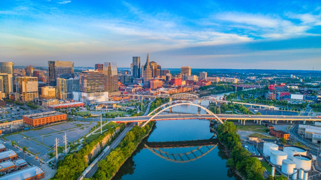 Nashville, Tennessee, USA Skyline Aeria